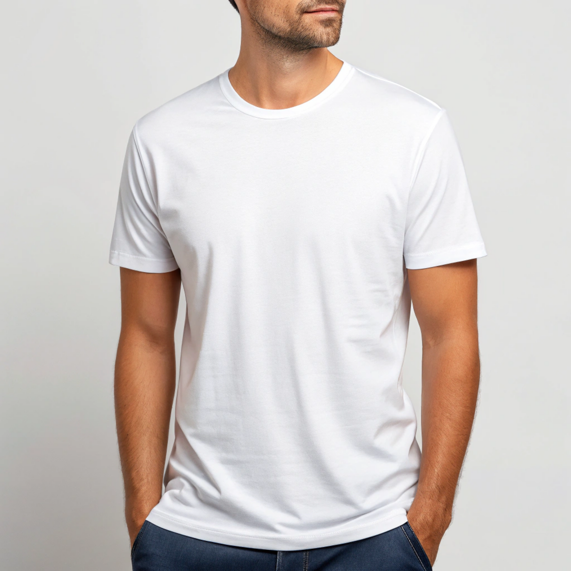 White Half Sleeve T-Shirt
