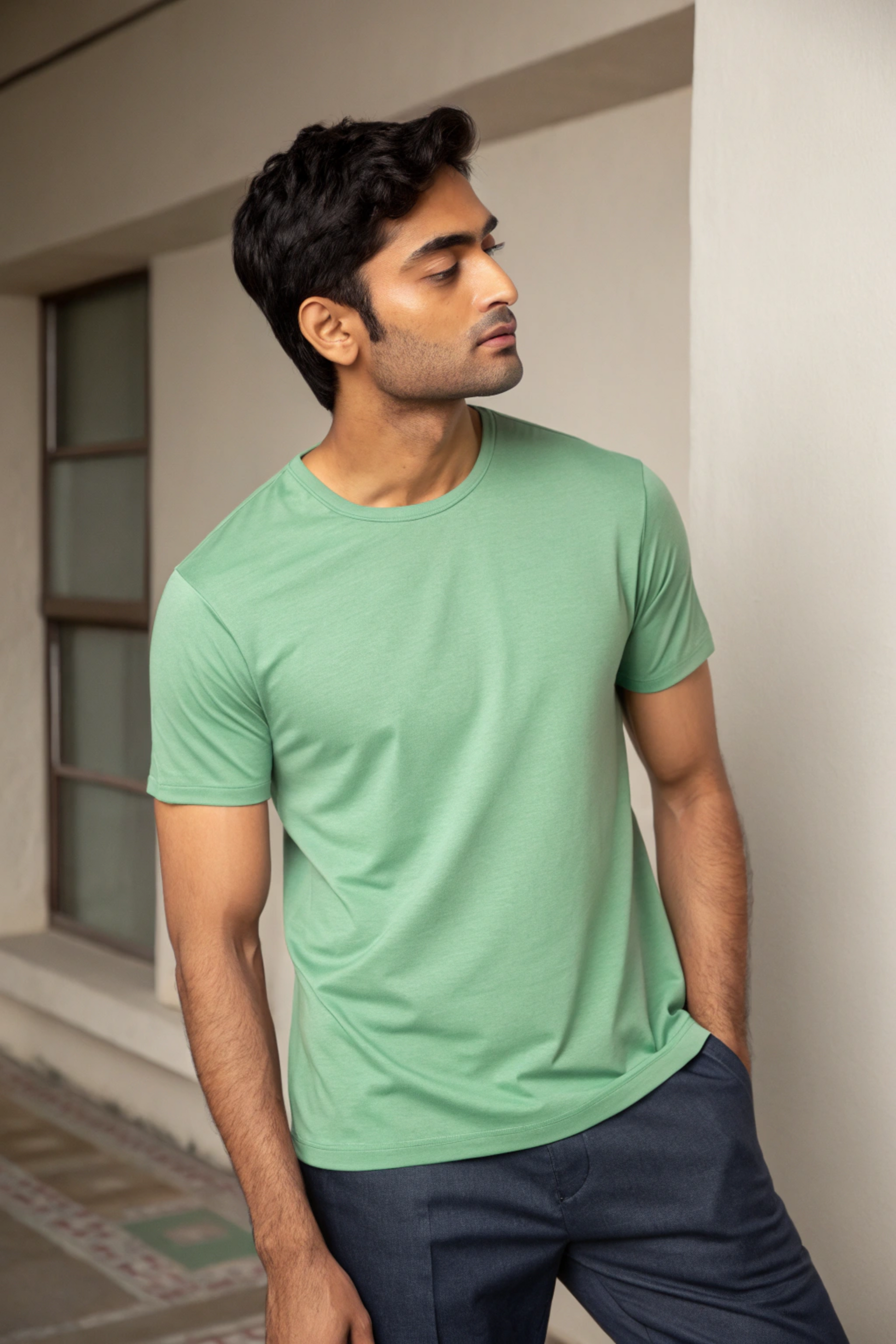 Mint Green Half Sleeve T-Shirt