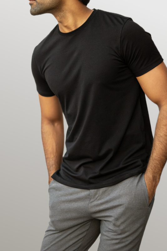 Black Half Sleeve Classic Tee - Ultra Soft