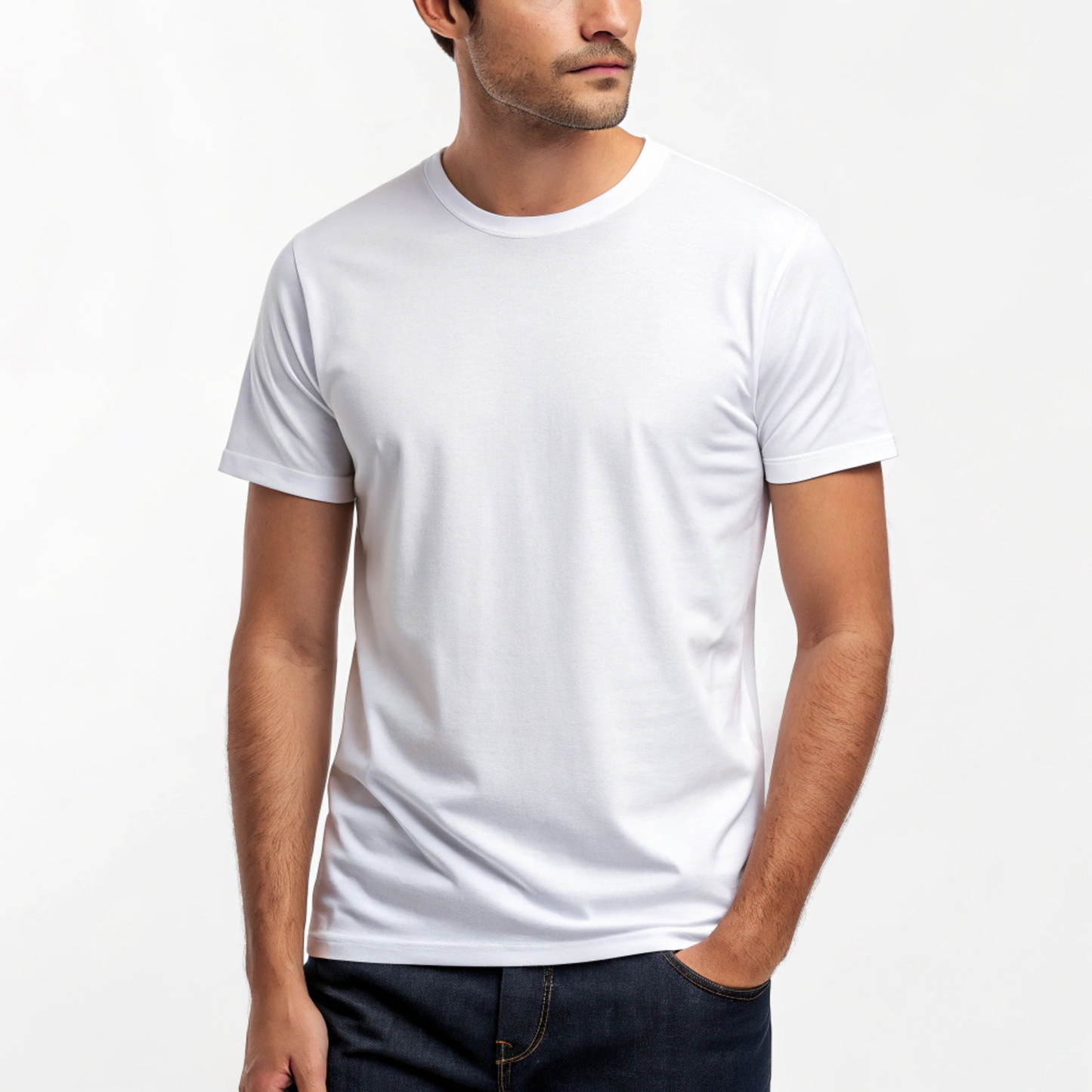 White Half Sleeve Classic Tee - Ultra Soft