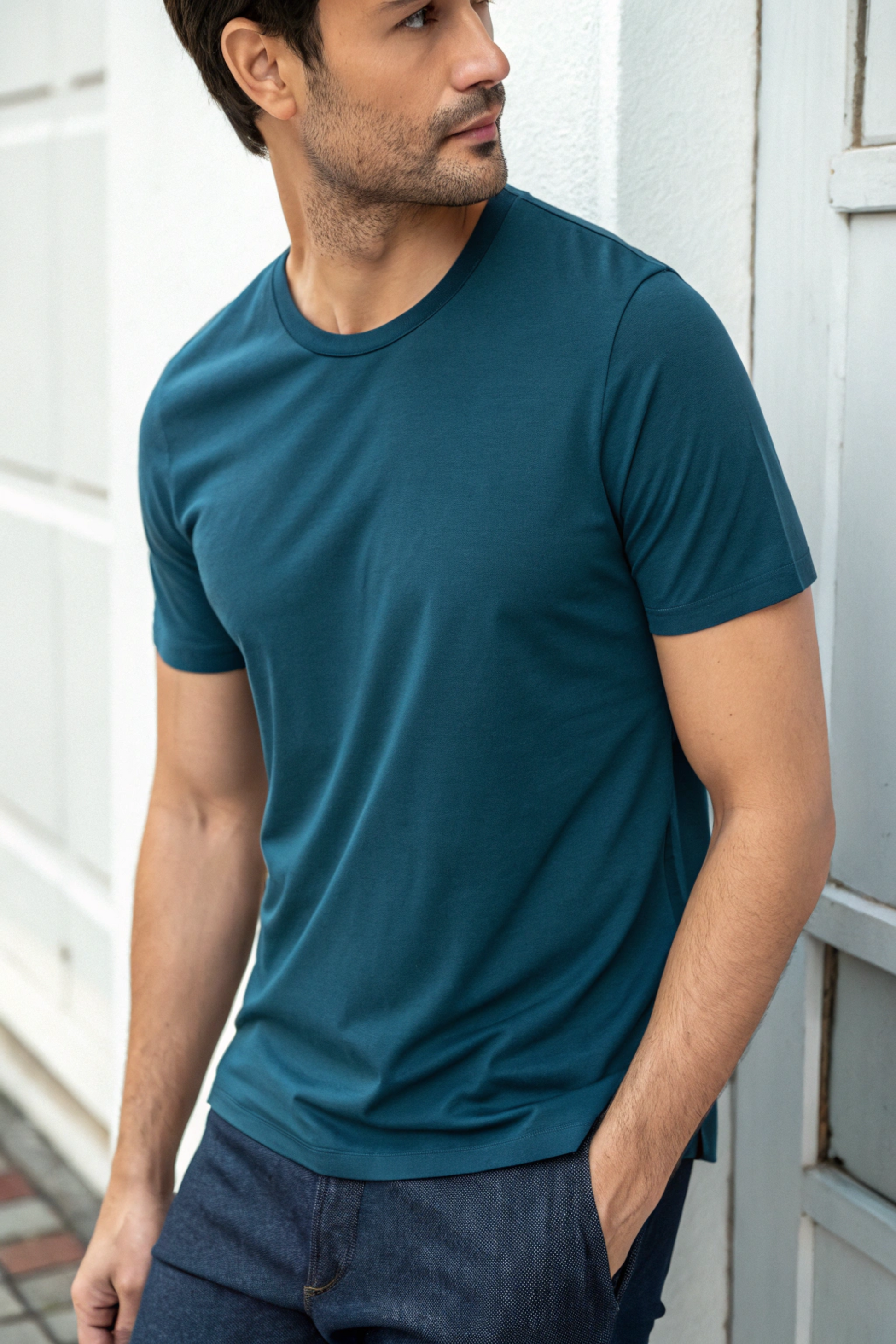 Teal Half Sleeve T-Shirt