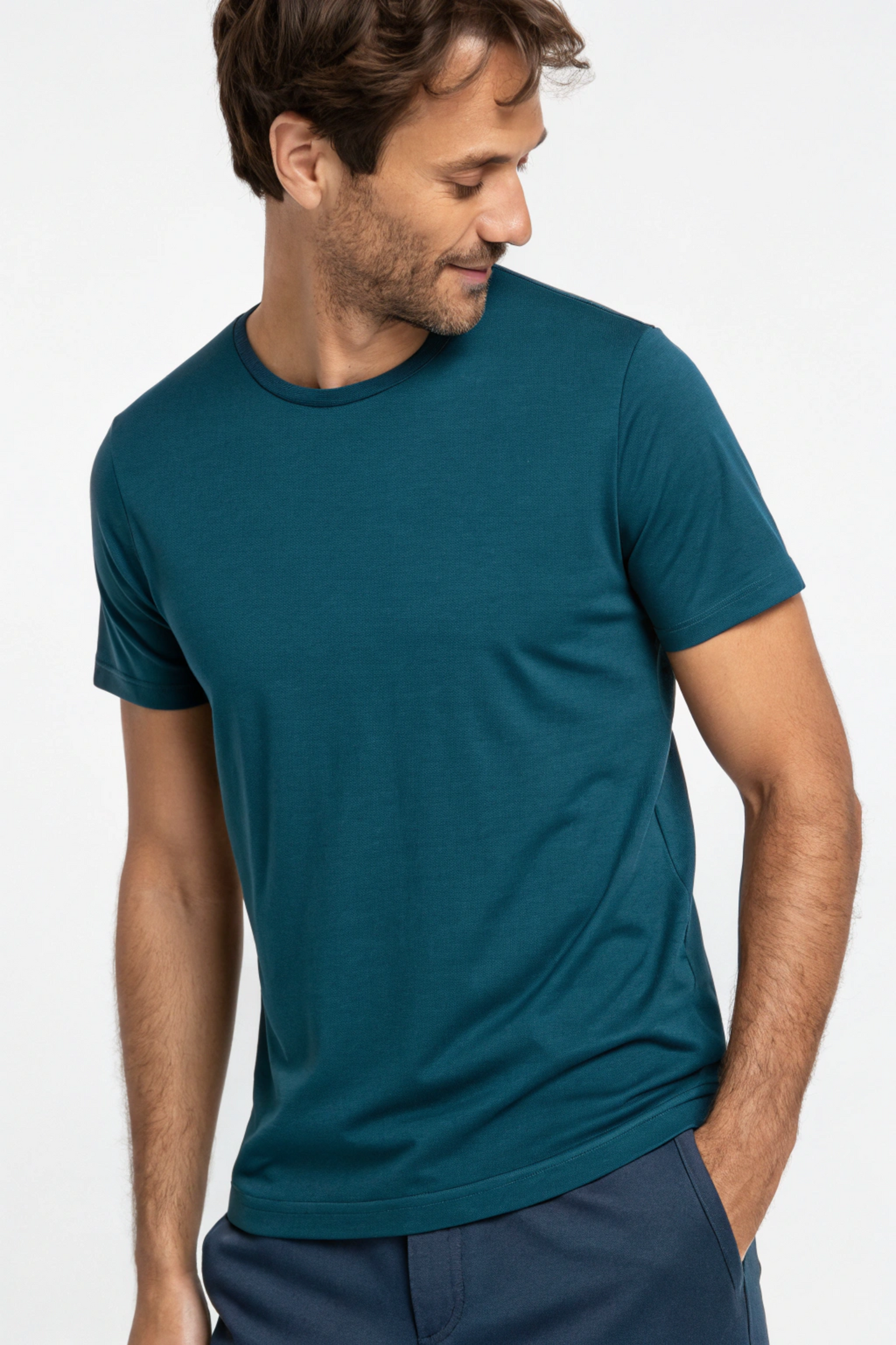 Teal Blue Half Sleeve Classic Tee - Ultra Soft